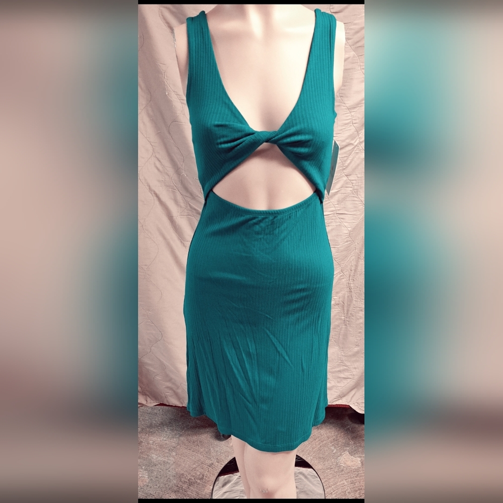 Body Glove Kingfisher Reversible Rib Knit Dress, Jade Green, Small